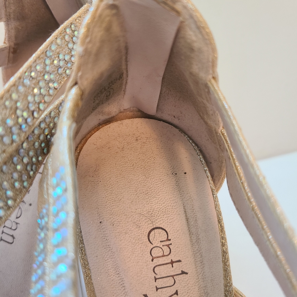 Cathy Jean Champagne Rhinestone Heels - Picture 5 of 7